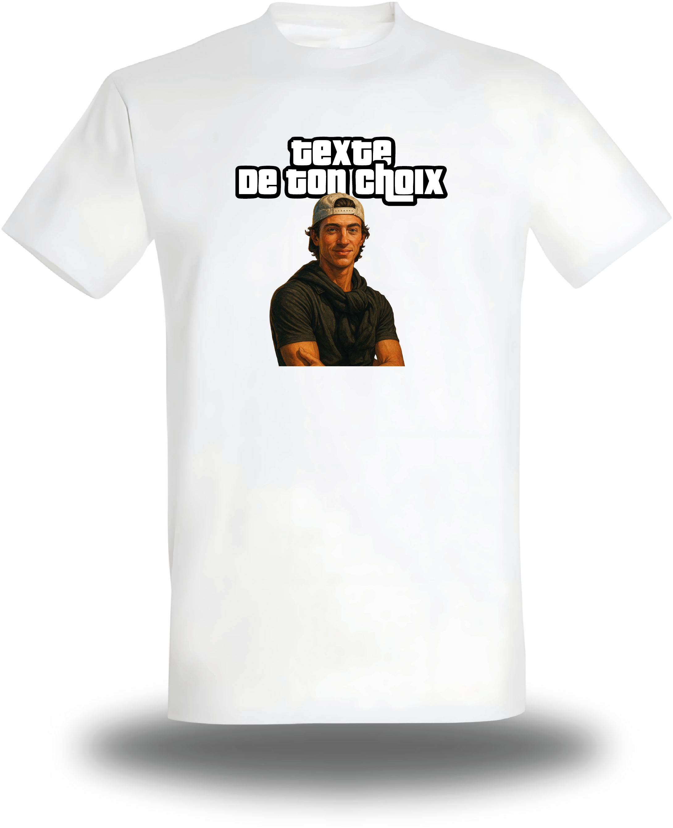 Camiseta blanca «GTA - Grand Theft Auto», diseño de cultura geek y videojuegos